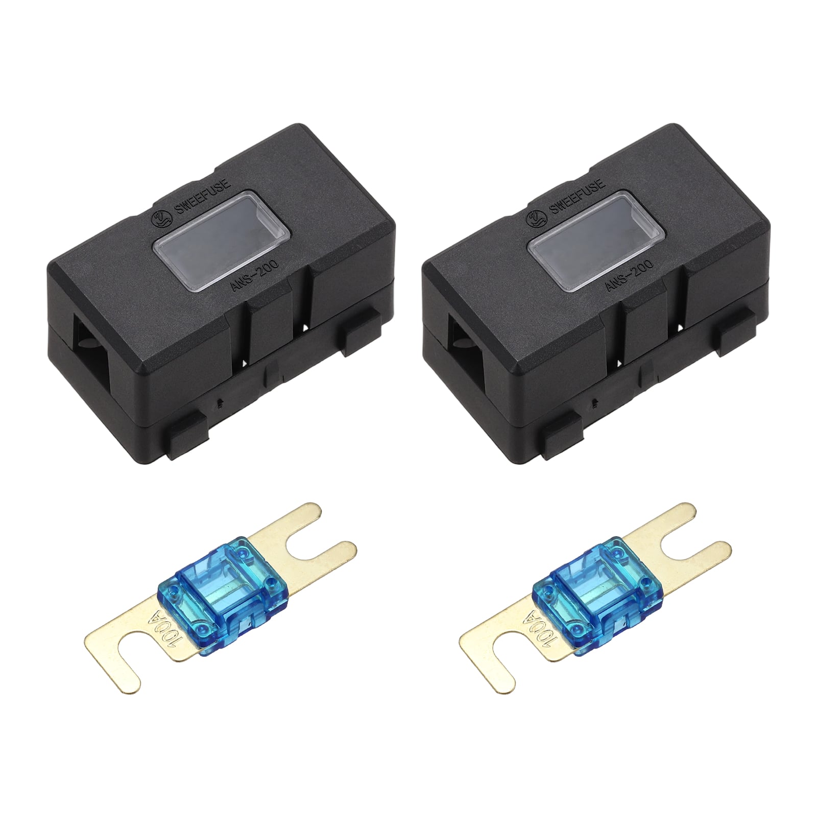 Unique Bargains - 2pcs 200A 125V ANL Fuse Holder Kit, 100A Fuse Inline Block Box for Automotive Marine Audio Video System - Blue price history on PriceWatchPro