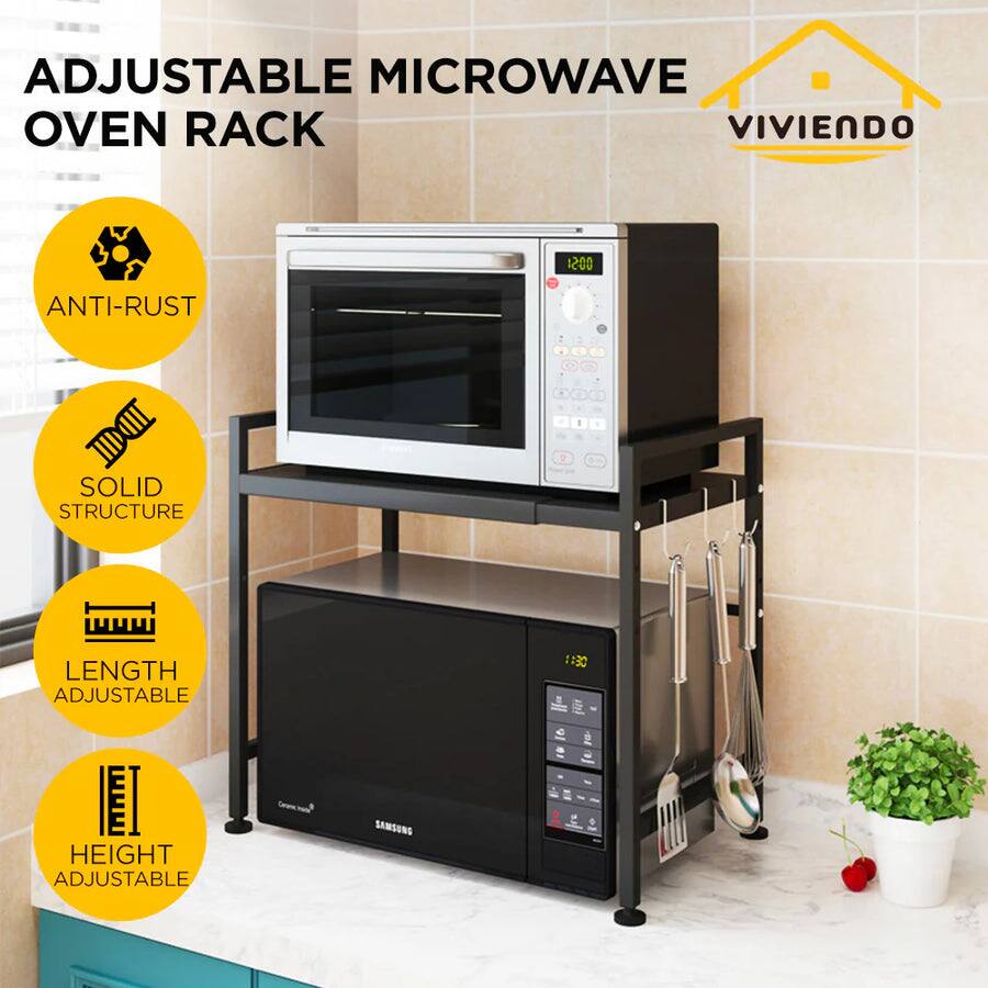 ADJUSTABLE MICROWAVE OVEN RACK  
ANTI-RUST  
SOLID STRUCTURE  
LENGTH ADJUSTABLE  
HEIGHT ADJUSTABLE