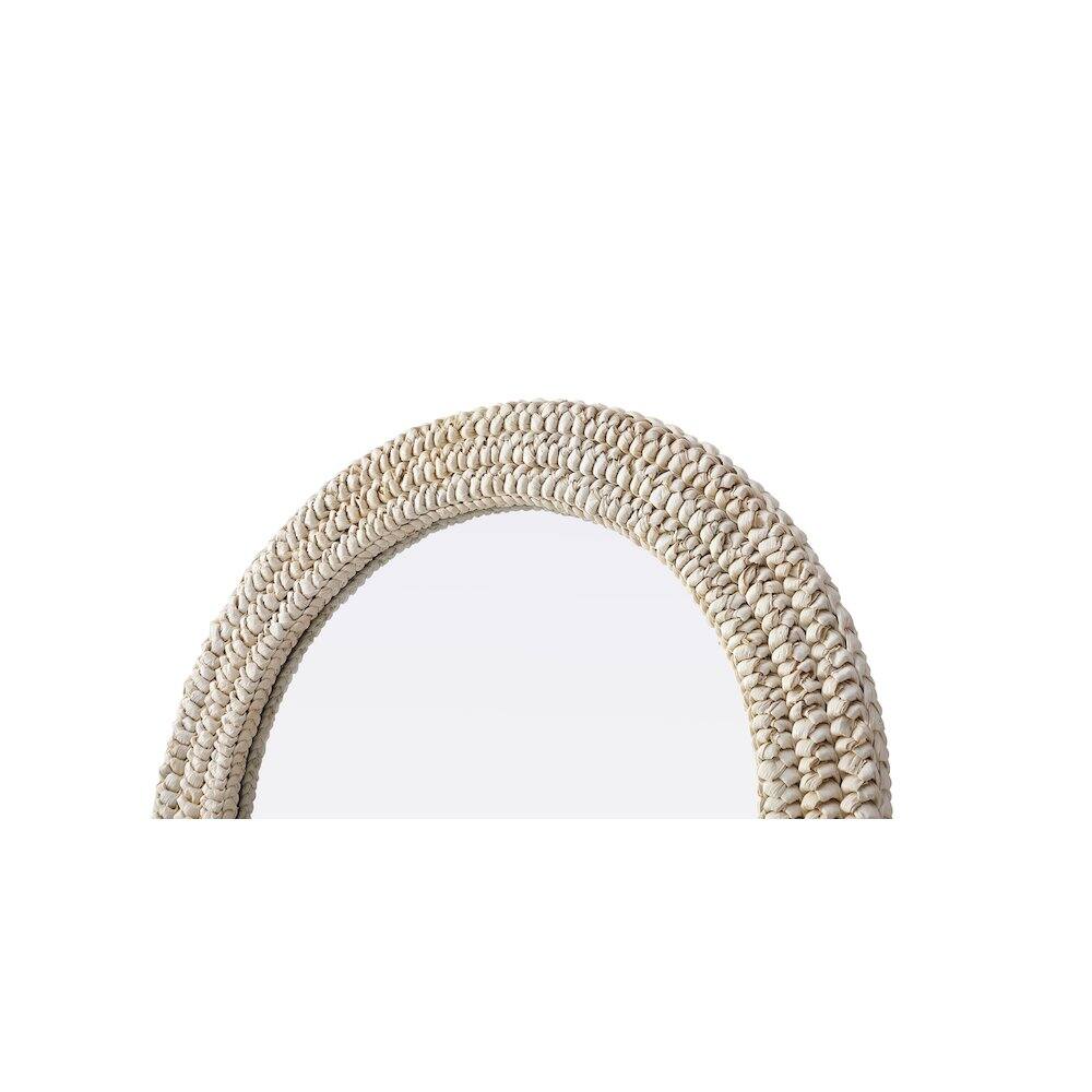 Left. Elegant Decor - Arch Cornhusk Mirror 27x42 in Linen White - Linen White.