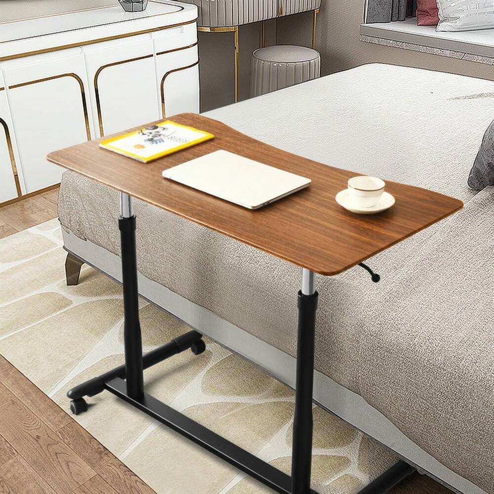 Alt View 9. Pefilos - Height Adjustable Computer Desk Sit to Stand Rolling Notebook Table, Portable Desk, Office Furniture for Home & Office - Brown.