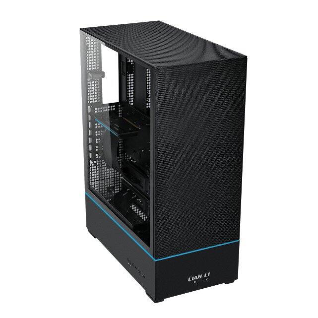 Angle. Lian Li - SUP01X.US SUP 01-45L Stand-Up platform case Pre-installed 3x 120mm fans Dual ARGB strips Supports 360mm/280mm AIO - Black.