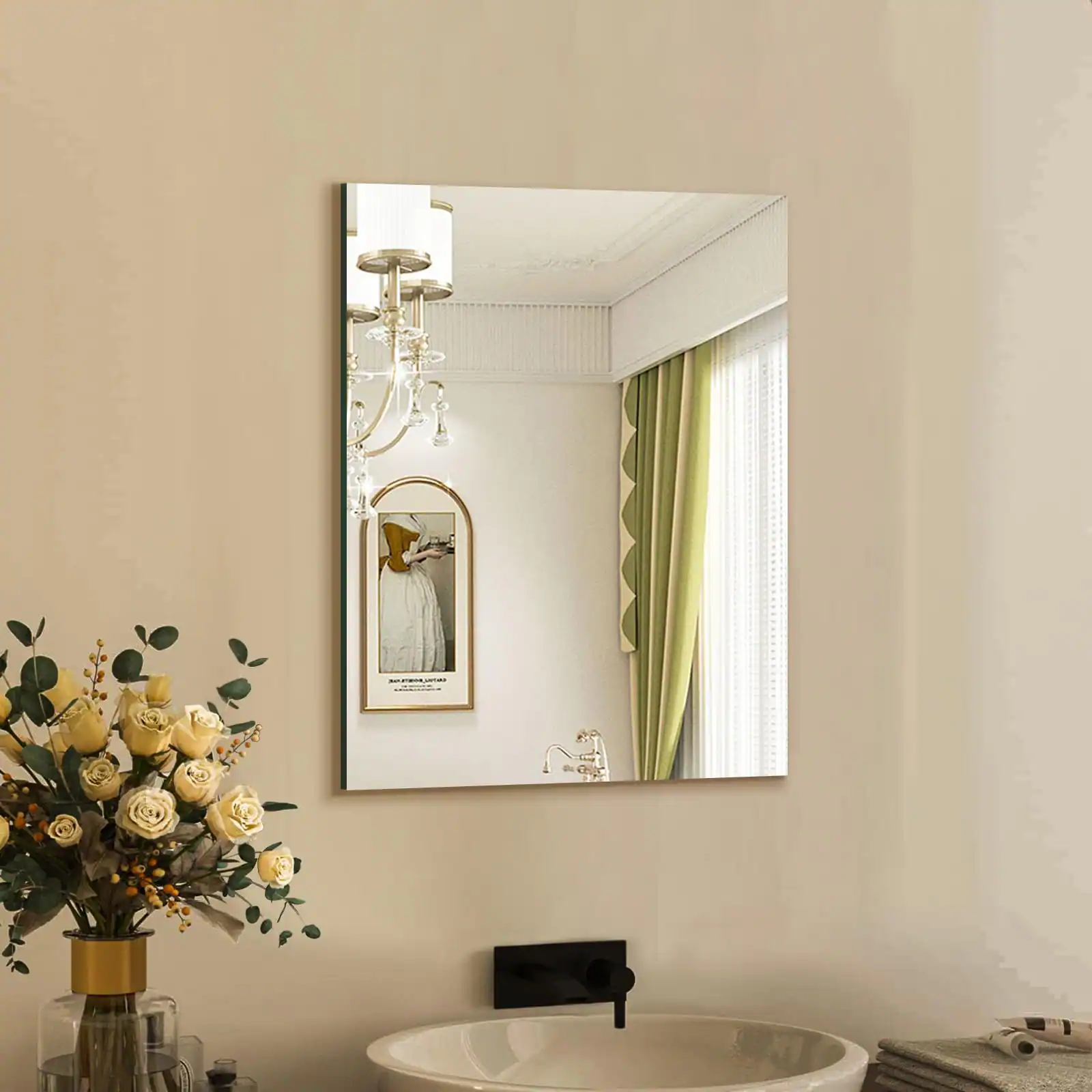 Front. Skar Audio - Frameless Wall 48 X 30 Modern Bathroom Mirrors For With Polished Edge Hangs Horizontally Or Vertically Upgr... - Right Angle-upgrade 18"L x 24"W.