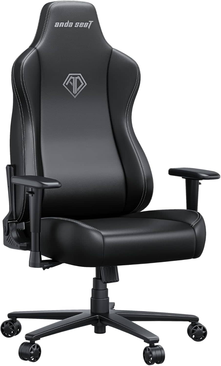 AndaSeat - Novis XL Gaming Chair – Lumbar Support, Adjustable Armrests, Adjustable Recline, PVC Leather - Elegant Black