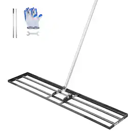 VEVOR - Lawn Leveling Rake, Lawn Leveler with 83.9 in Handle, 48x10 in Ground Plate, Rust-Resistant Carbon Steel Soil Leveler - Black