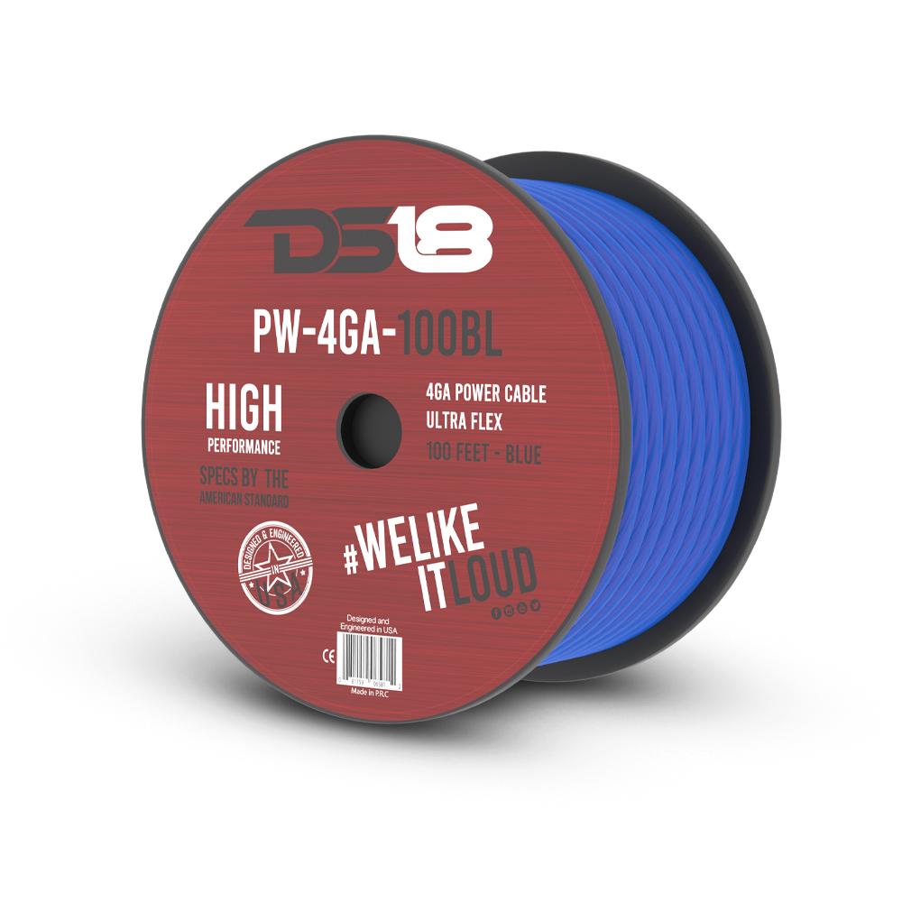 D518 PW-4GA-100BL 4GA POWER CABLE HIGH ULTRA FLEX PERFORMANCE 100 FEET - BLUE SPECS BY THE AMERICAN STANDARD & #WELIKE ITLOUD DESIGNED AND ENGINEERED IN USA CE Made in PRC