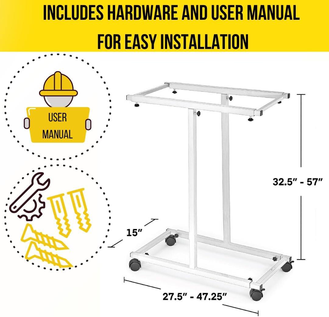 INCLUDES HARDWARE AND USER MANUAL FOR EASY INSTALLATION

USER MANUAL

"9 15" 32.5" - 57" - 57" 27.5" - 47.25"