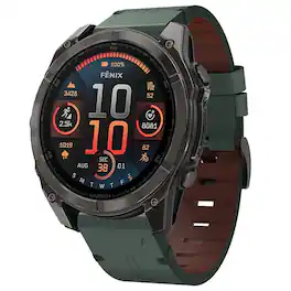 StrapsCo - Italian Leather Strap QuickFit 26 Watch Band For Garmin Fenix 8 & 8 Pro – 51mm (Extra Long) - Forest