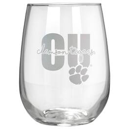 Great American Products - Clemson Tigers Etched 17oz. City Stemless Wine Glass - Multicolor