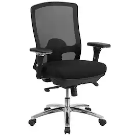 Emma + Oliver - 24/7 Intensive Use Big & Tall 350 lb. Rated Mesh Multifunction Swivel Ergonomic Office Chair with Synchro-Tilt - Black