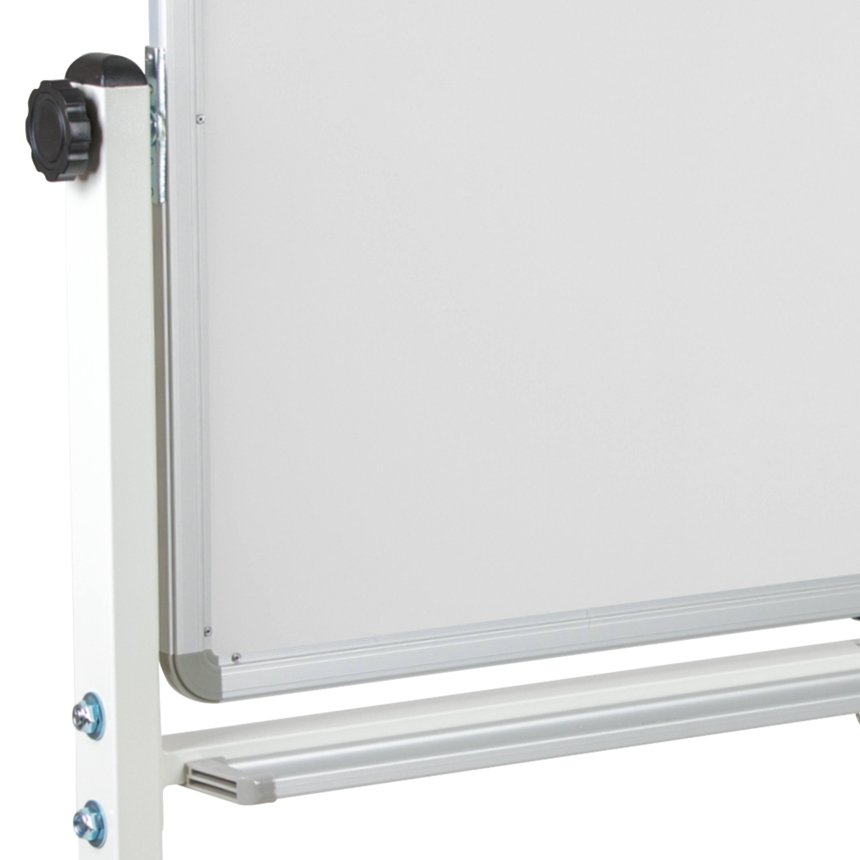 Alt View 7. Emma + Oliver - Double-Sided Mobile White Board Stand with Pen Tray - White.