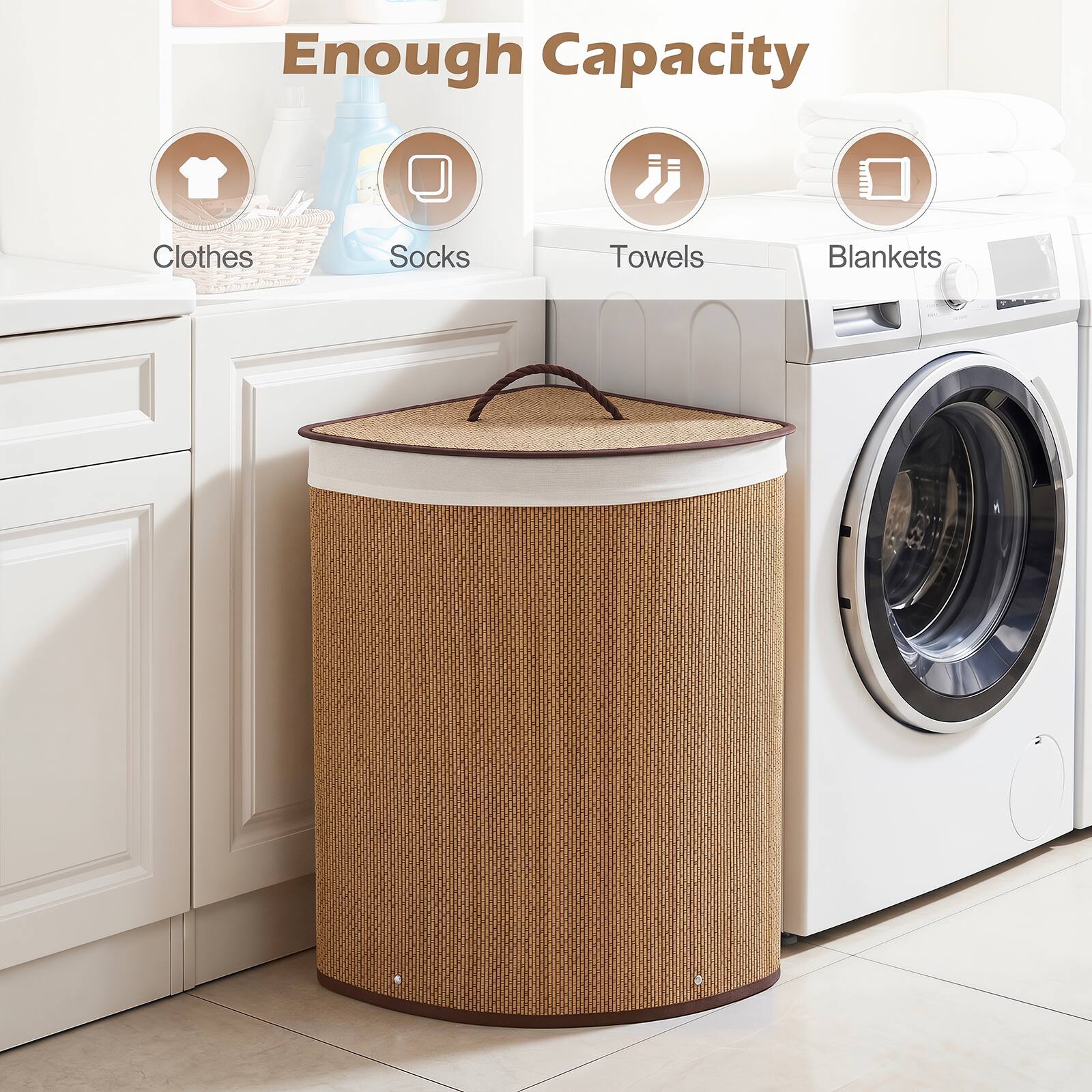 Enough Capacity

Clothes
Socks
Towels
Blankets