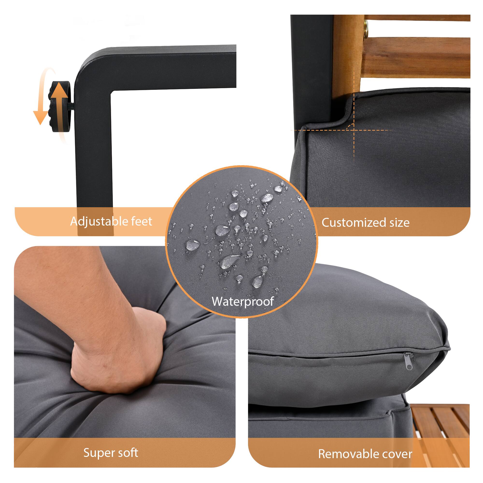 Adjustable feet  
Customized size  
Waterproof  
Super soft  
Removable cover