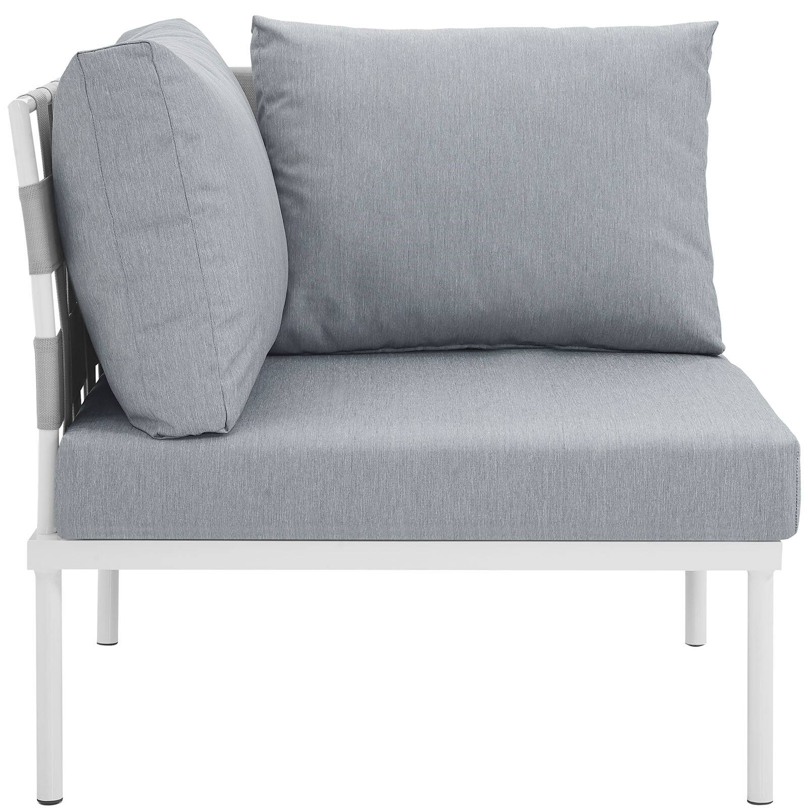 Left. Modway - Harmony Outdoor Patio Aluminum Corner Sofa by Modway - White Gray.