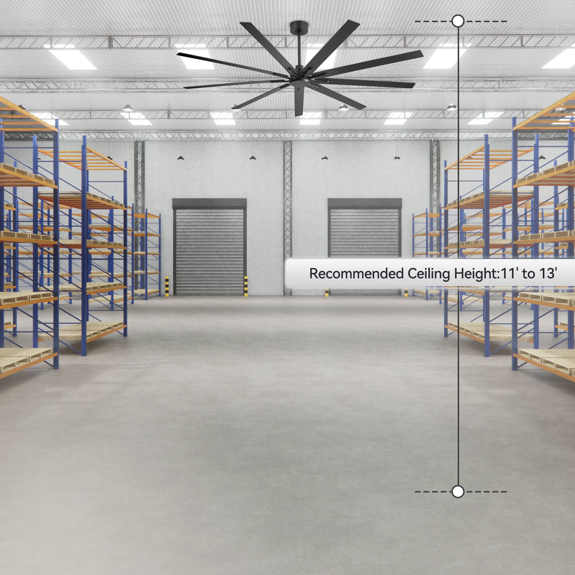 Recommended Ceiling Height: 11' to 13'