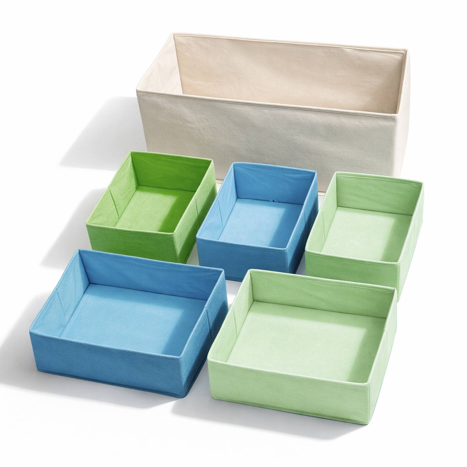 Left. Malletson - Toy Storage Organizer for Kids - Multi-Compartment Toy and Book Rack with Fabric Bins - Multicolor.