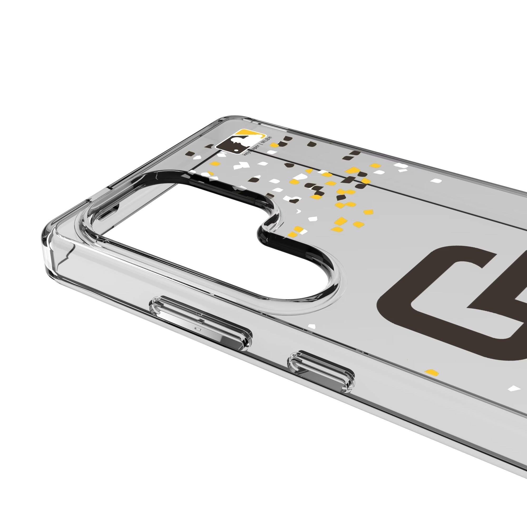 Alt View 2. Keyscaper - San Diego Padres Galaxy S8 Confetti Design Clear Case - S23 Ultra - Multicolor.