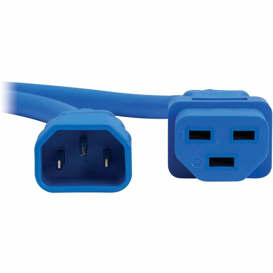 Alt View 4. Tripp Lite - Eaton Tripp Lite Series Power Cord, C14 to C21 - Heavy-Duty, 15A, 250V, 14 AWG, 2 ft. (0.6 m), Blue - For Computer - Blue.