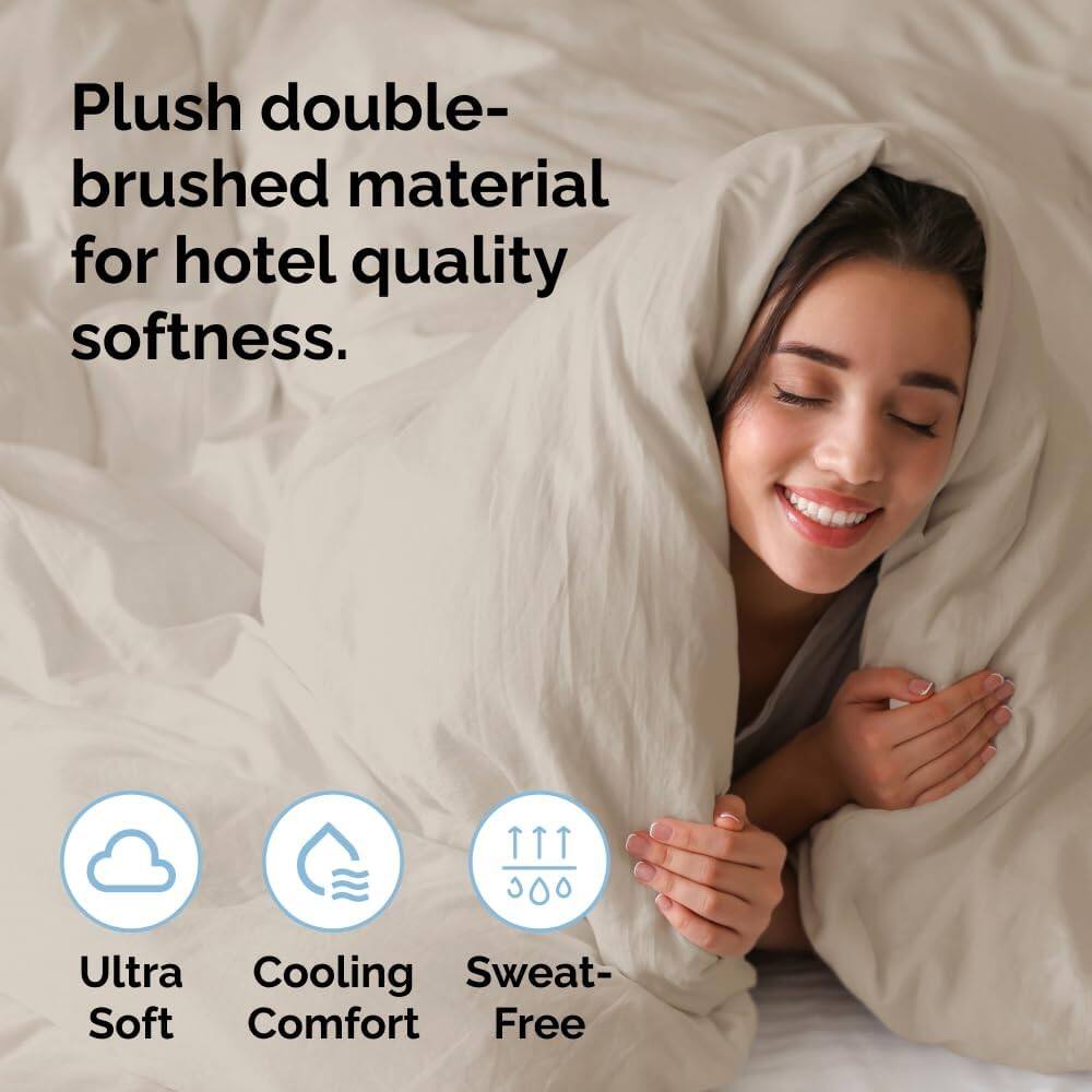 Plush double-brushed material for hotel quality softness.

Ultra Soft  
Cooling Comfort  
Sweat-Free
