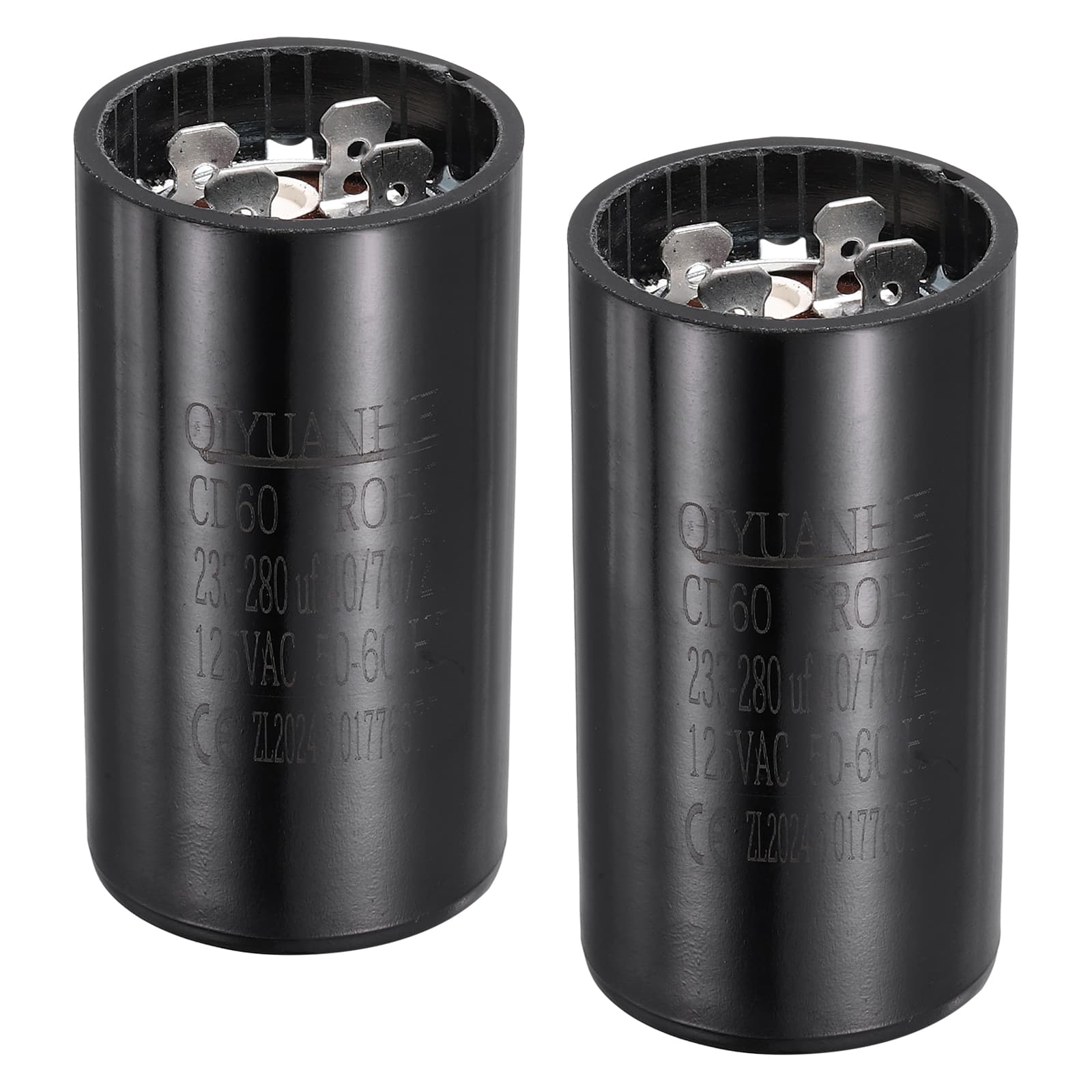 Unique Bargains - 2pcs CD60 Motor Run Capacitor, 233-280uF MFD AC125V, 50-60Hz, for Motor 36x70mm - Black price history on PriceWatchPro