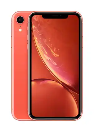 Front. Apple - iPhone XR A1984 (Fully Unlocked) 64GB - Coral.