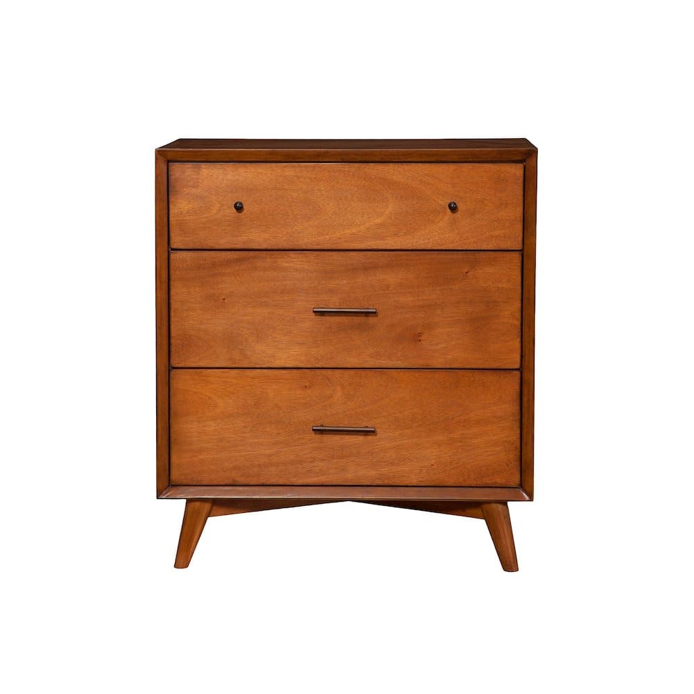 Alpine Furniture - Flynn Mid Century Modern 3 Drawer Small Chest - Acorn