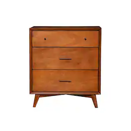 Alpine Furniture - Flynn Mid Century Modern 3 Drawer Small Chest - Acorn
