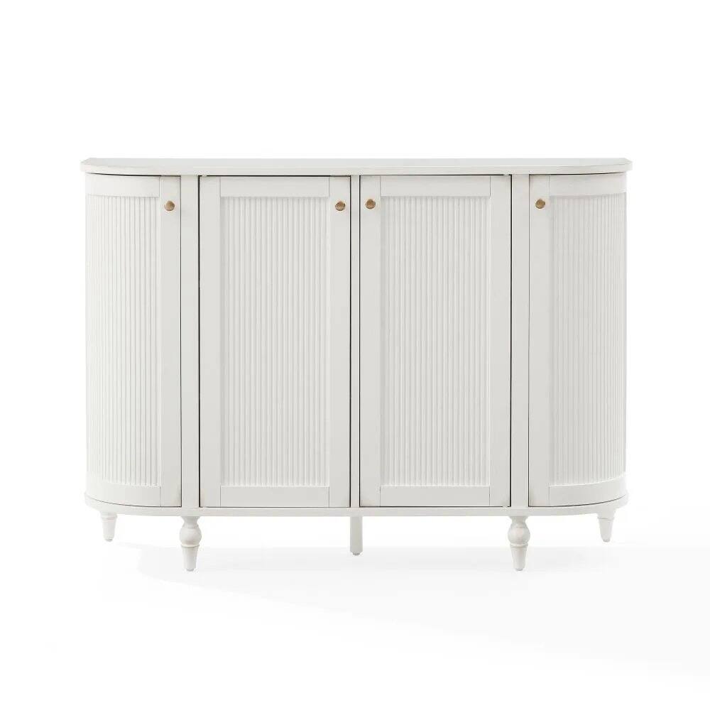 Alt View 1. Crosley Furniture - Monique Curved Sideboard - Distressed White.