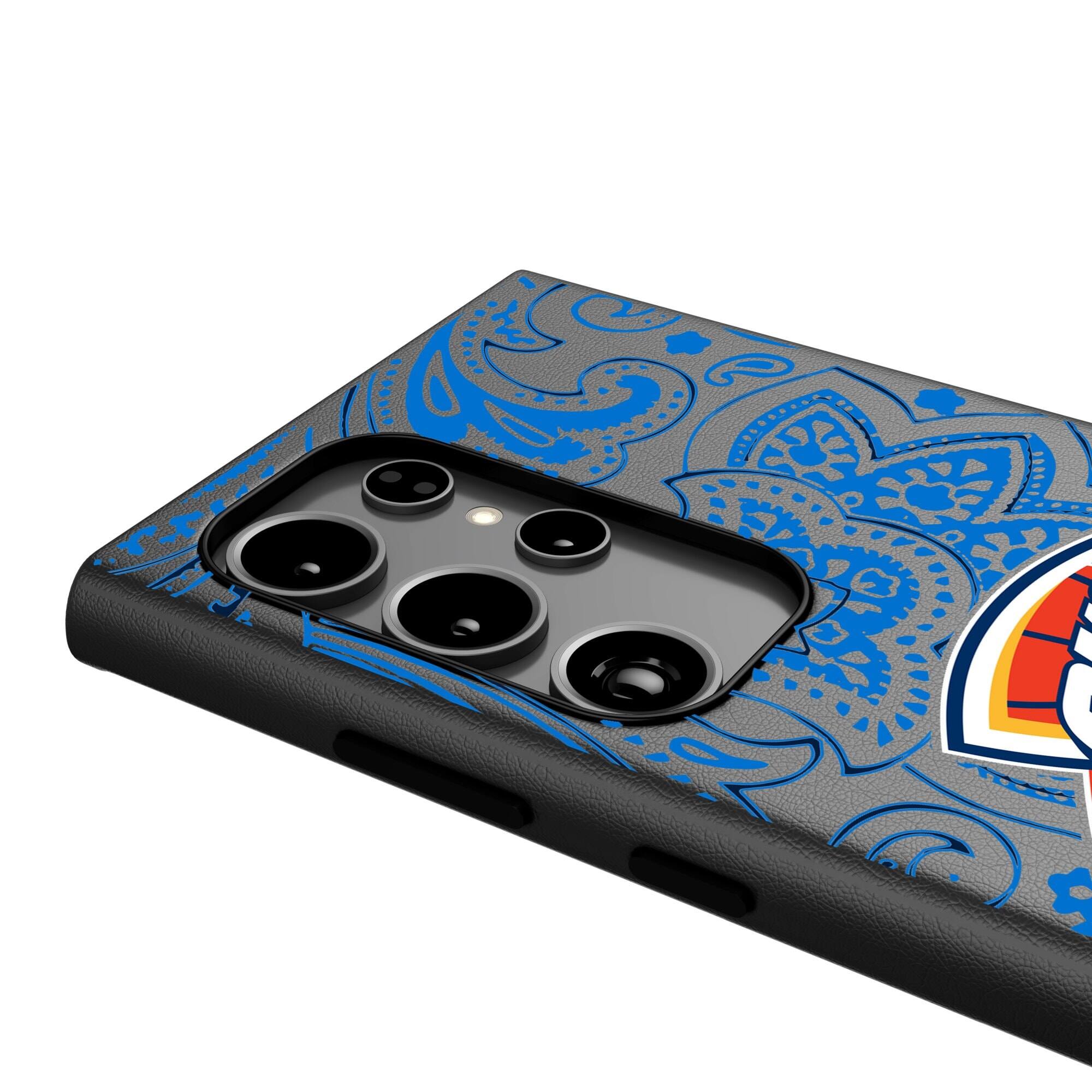 Alt View 3. Keyscaper - Oklahoma City Thunder Paisley Galaxy Magnetic Bump Case - S25 - Black.