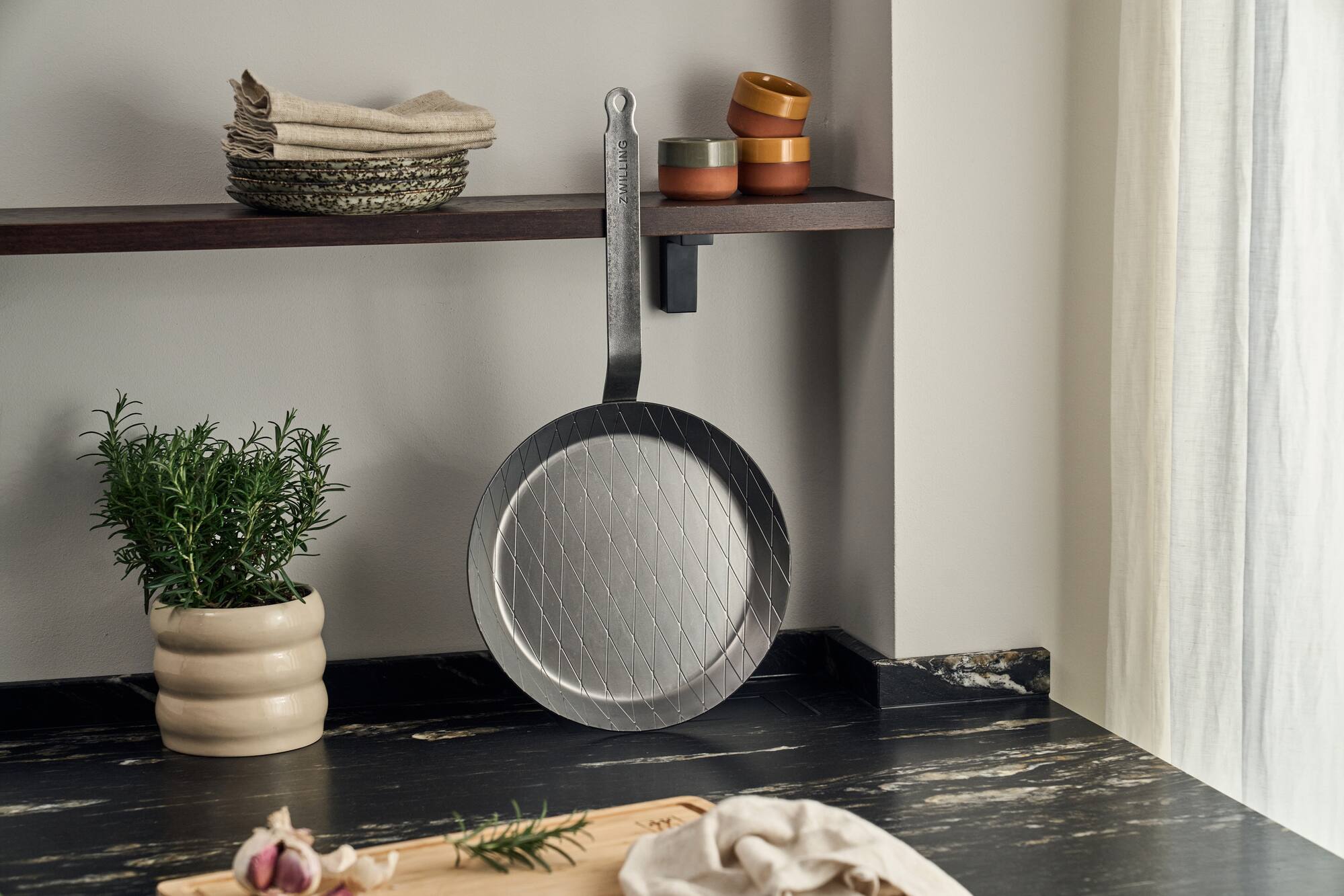 Alt View 9. ZWILLING - ZWILLING Forged 9.5-inch Carbon Steel Fry Pan - Silver.