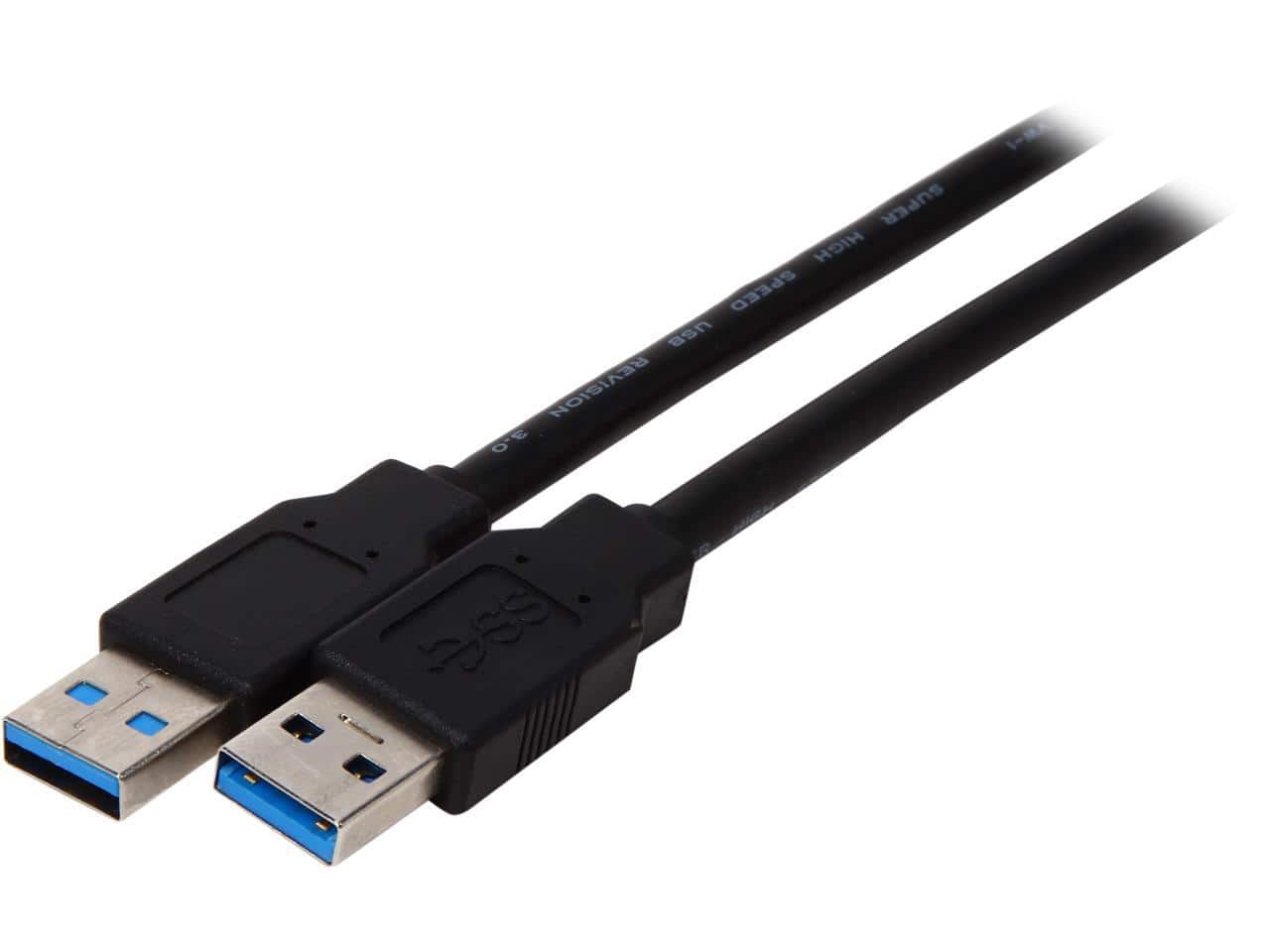 Nippon Labs - USB3-3MM-BK 3 ft. Black USB 3.0 A Male to A Male Cable