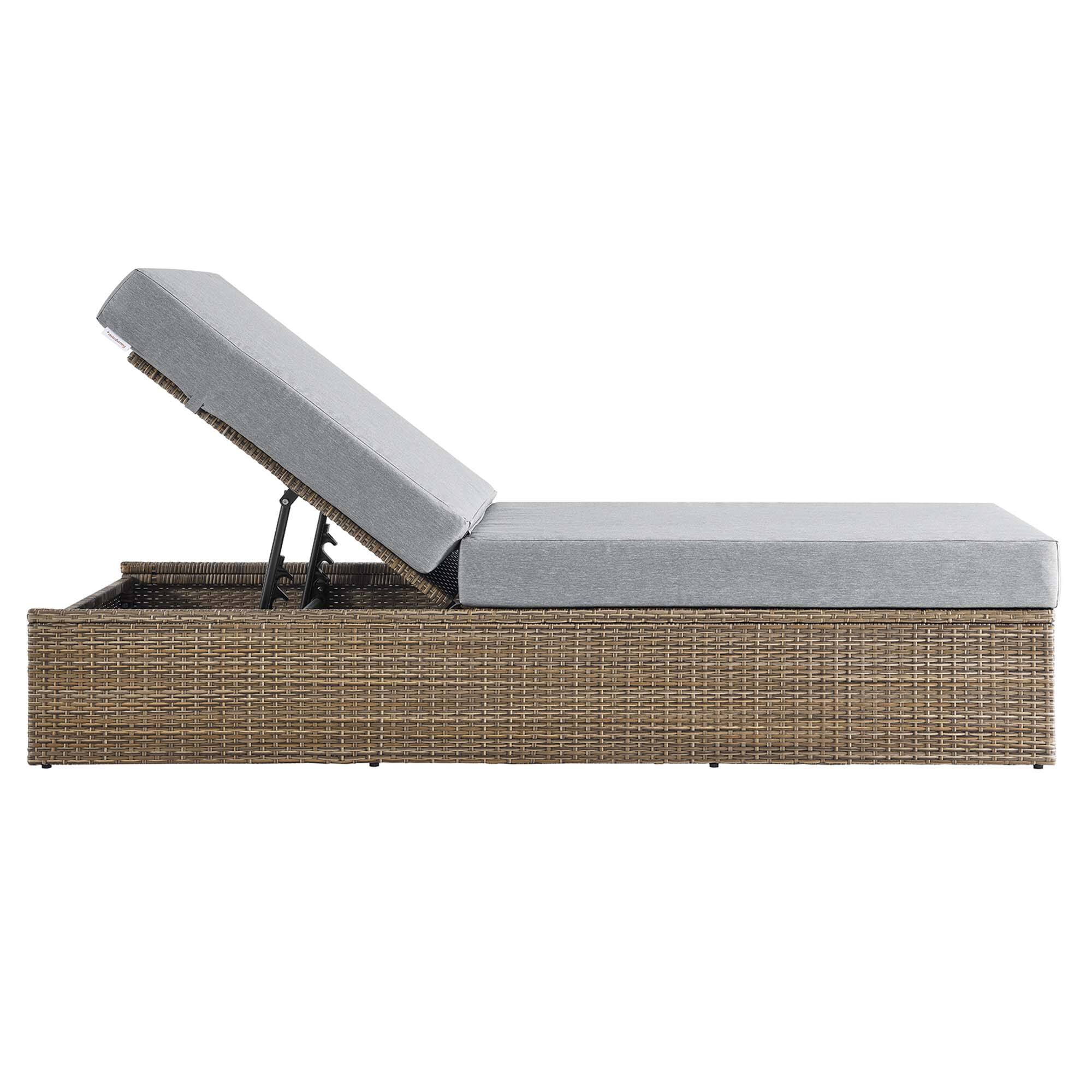 Alt View 3. Modway - Convene Outdoor Patio Chaise Lounge Chair by Modway - Cappuccino Gray.