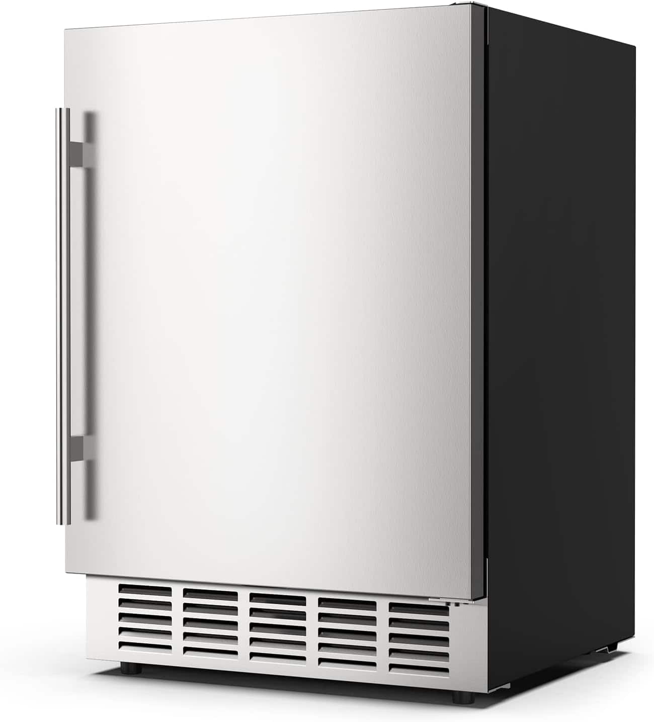 Mirfee - 24" Outdoor Beverage Fridge - Holds 190 Cans, Built-in/Freestanding, Weatherproof Stainless Steel - Silver Single Door (Foam Door)