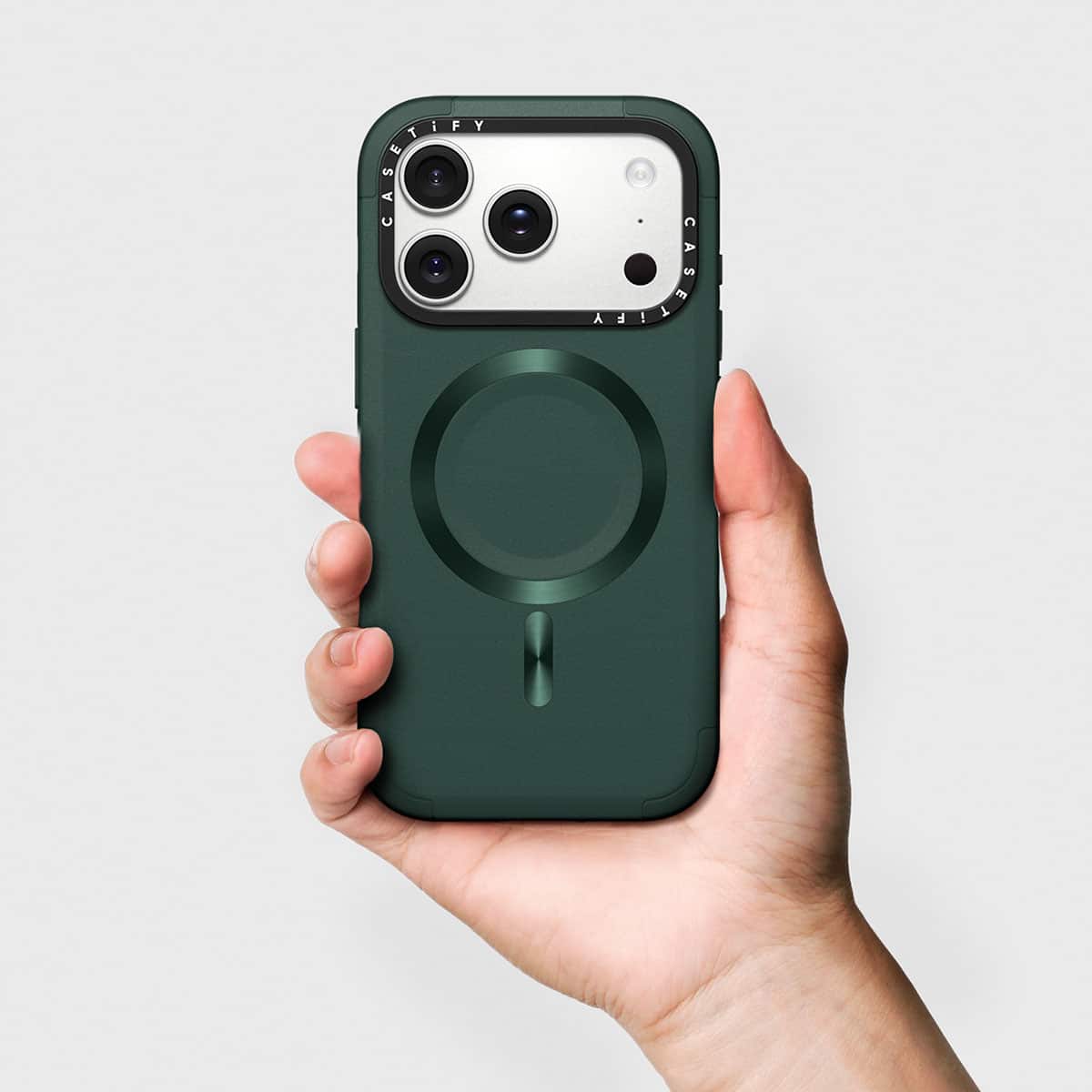 Angle. CASETiFY - Apple iPhone 17 Pro Max Force Case - Forest.