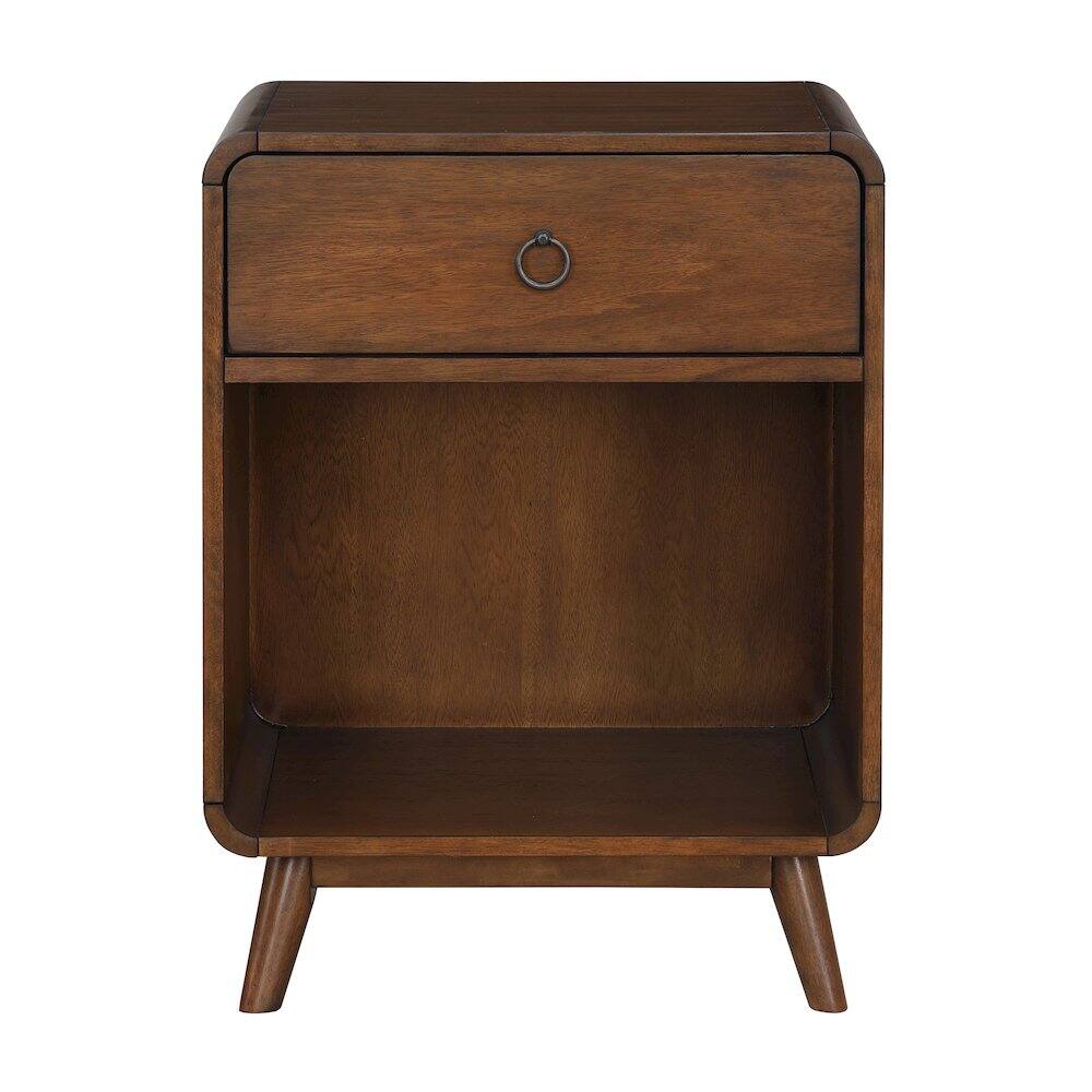 Furniture of America - Ocala Mid-Century Wood 1-Drawer Side Table - Brown