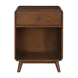 Furniture of America - Ocala Mid-Century Wood 1-Drawer Side Table - Brown
