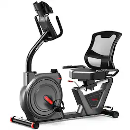 HARISON - Recumbent Exercise Bike for Home, 450 LB Capacity with Quiet Magnetic Resistance & LCD Monitor(BBB51AB) - Black