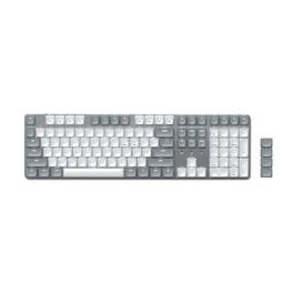 Satechi - SM3 Mechanical Keyboard,108 Keys Full Size Keyboard with White LED Backlit, Wired and Bluetooth for Mac and Windows - Light Gray/White
