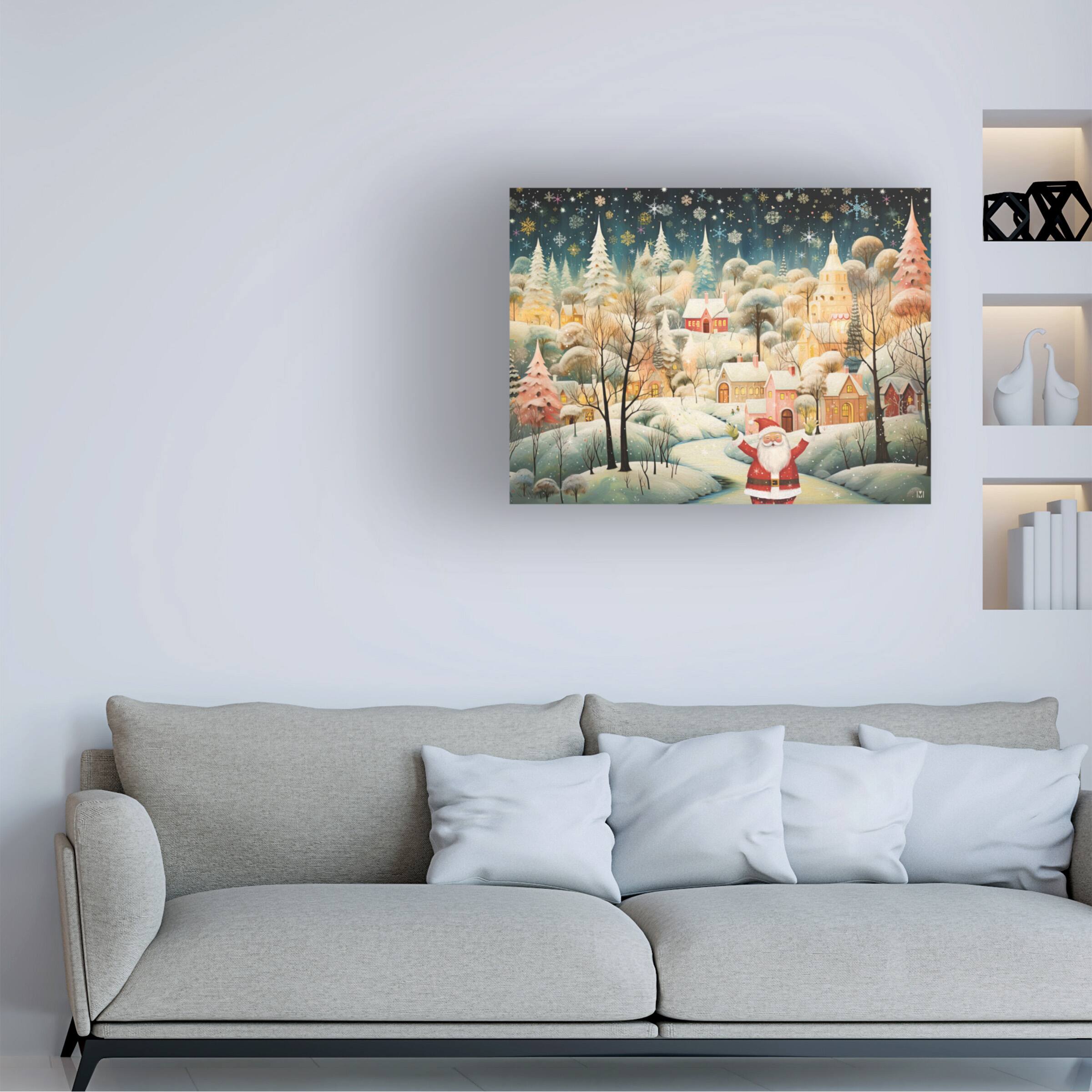 Angle. Trademark Fine Art - Michael David Ward Santa Greetings Canvas Art - 24x32 - Multicolor.