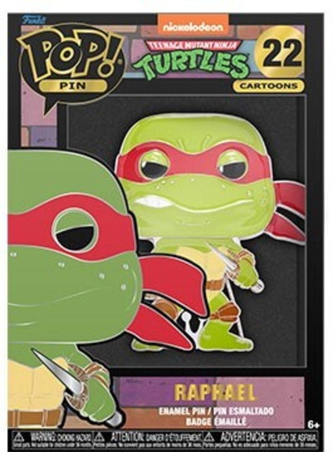 Futhl nioxolodoon TEENAGE MUTANT NINJA POP! TURTLES 22 PIN CARTOONS RAPHAEL ENAMEL PIN  PIN ESMALTADO BADGE EMAILLE 6+ MN DO0K 9R A ATTENTION DANGER CHOKING HAZARD A ADVERTENCIA PELIGRO DE ASPHIXIO