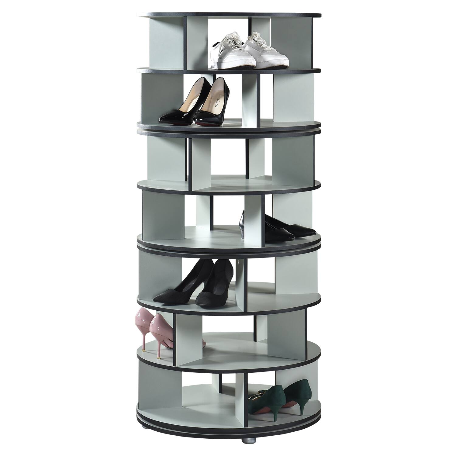 Alt View 1. Kings Brand Furniture - Kings Brand Furniture 7-Tier Rotating Shoe Rack, 360° Revolving Lazy Susan Spinning Shoe Rack Tower Storage Organizer - Green.
