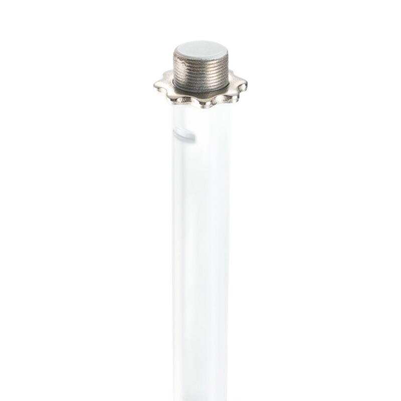 Left. On Stage Stands - On-Stage MS7201QTR Quarter Turn Round Base Microphone Stand, White - Black.