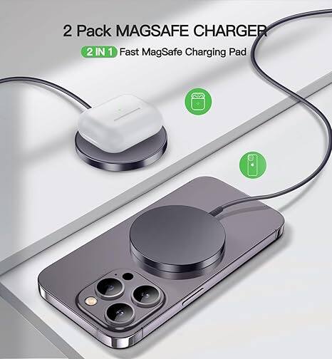 2 Pack MAGSAFE CHARGER  
2 IN 1 Fast MagSafe Charging Pad