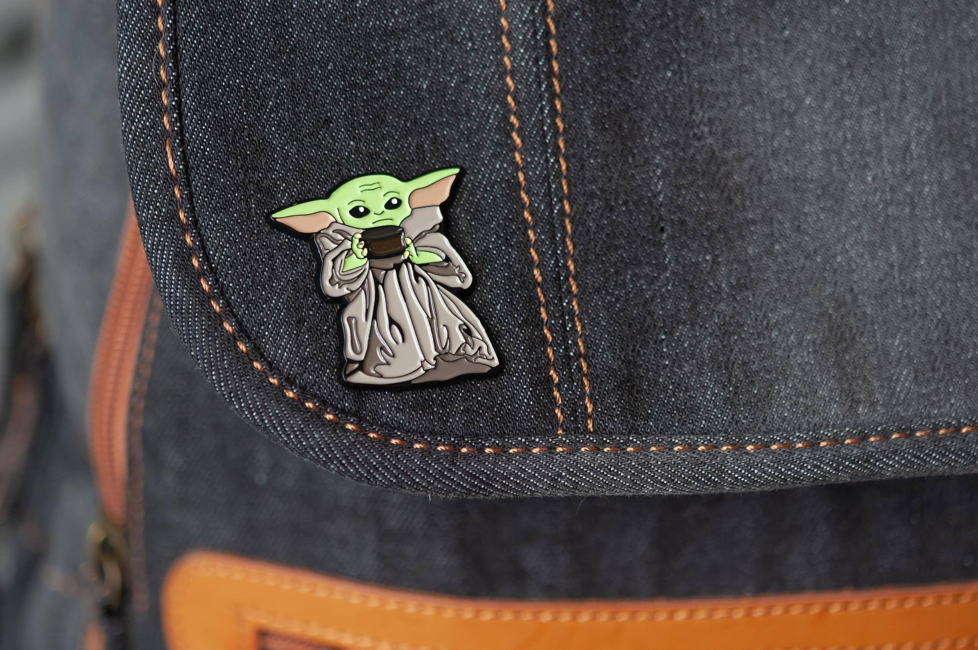 Alt View 2. Star Wars - Star Wars Exclusive Enamel Pin Mandalorian The Child Baby Yoda With Soup Bowl - Green.