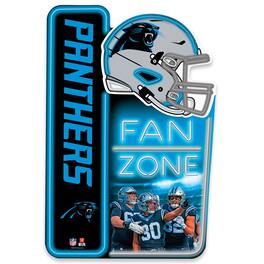Open Road Brands - Carolina Panthers 13" x 19.5" Fan Zone Metal Sign - Blue