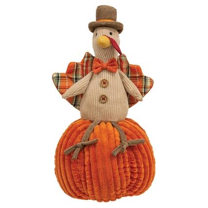Front. BreeBe - Plaid Turkey on Pumpkin - Multicolor.