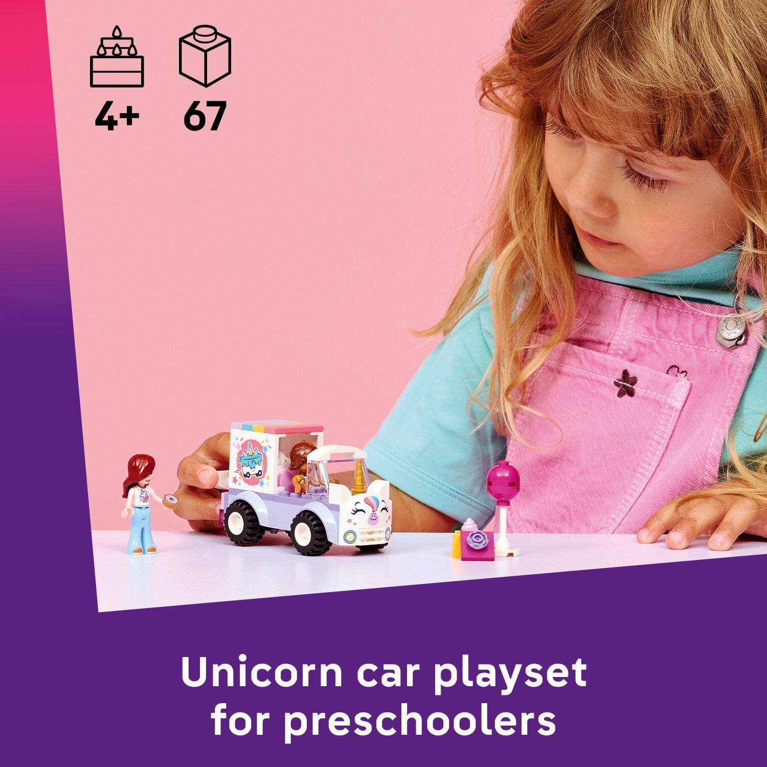 4+ 67 Unicorn car playset for preschoolers