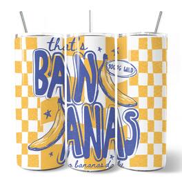 OrnamentallyYou - That's Bananas Summer 20oz Tumbler With Lid and Stainless Steel Straw, Funny Tropical Fruit Gift Cup - Multicolored