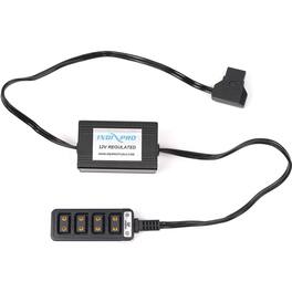 IndiPRO - 28" 12V 8A D-Tap to 4-Way Female D-Tap Splitter Cable, Regulated