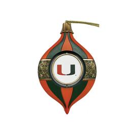 Santa's Workshop - Miami Hurricanes Two-Piece 5.5" Spinning Bulb Ornament Set - Green