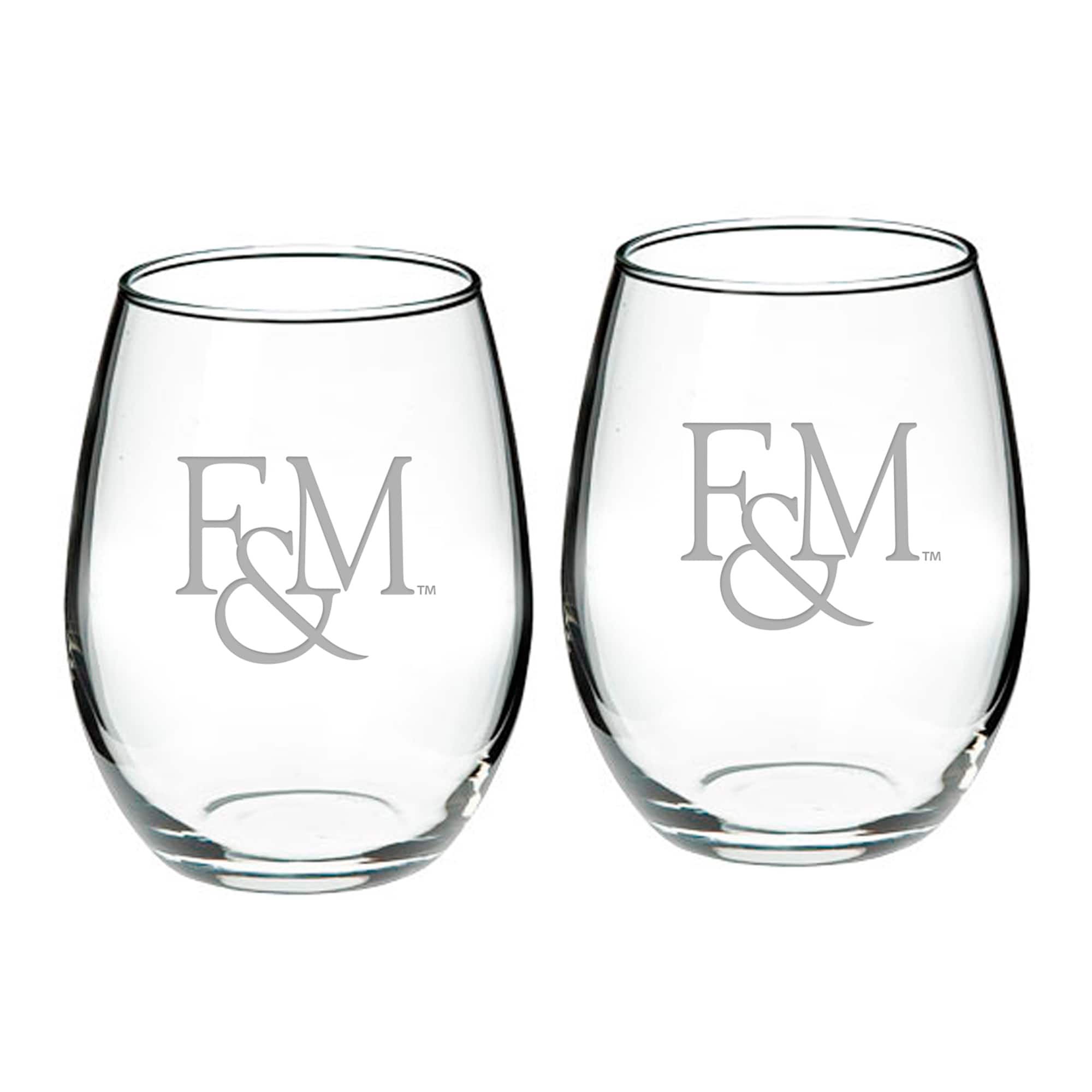 Jardine - Franklin & Marshall Diplomats 21oz. 2-Piece Stemless Wine Glass Set - Multicolor